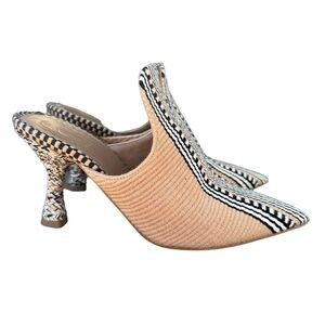 Antolina Donita Tan and Black Women's Mules as EU 37.5 US 7.5 NWT